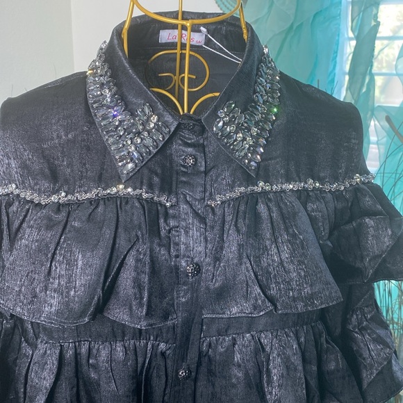 𝑬𝒎𝒃𝒆𝒍𝒍𝒊𝒔𝒉𝒆𝒅 𝑩𝒍𝒂𝒄𝒌 𝑻𝒐𝒑 - Picture 2 of 4